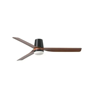 Ventilador de techo Faro Punt Tub M Negro Nogal Luz LED 130 cm