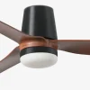 Ventilador de techo Faro Punt Tub M Negro Nogal Luz LED 130 cm