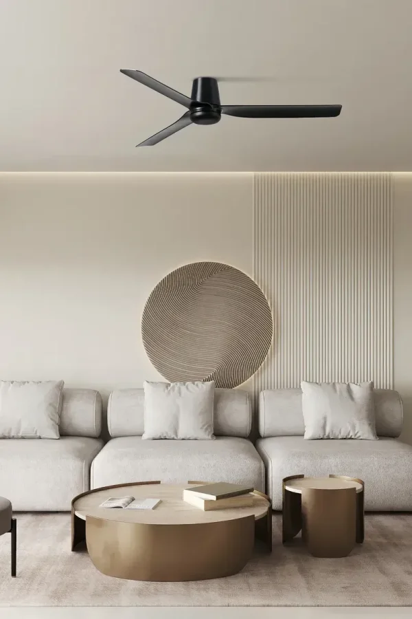 Ventilador de techo Faro Punt Tub M Negro Negro Sin Luz 130 cm