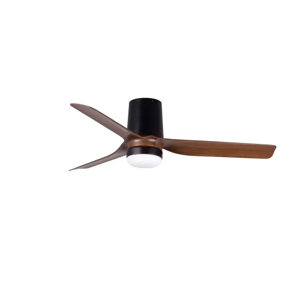 Ventilador de techo Faro Punt Tub S Negro Nogal Luz LED 90 cm
