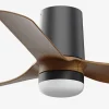 Ventilador de techo Faro Punt Tub S Negro Nogal Luz LED 90 cm