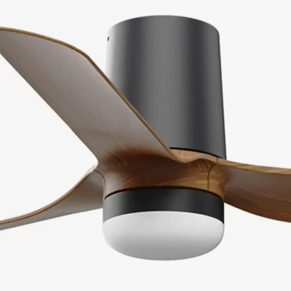 Ventilador de techo Faro Punt Tub S Negro Nogal Luz LED 90 cm