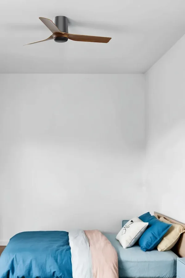 Ventilador de techo Faro Punt Tub S Negro Nogal Sin Luz 90 cm