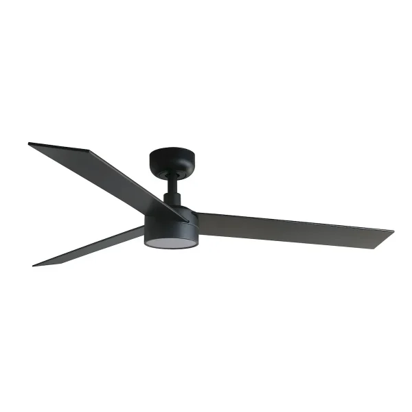Ventilador Faro Rudder-3 L Negro negro o nogal Luz LED 132 cm