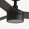 Ventilador Faro Rudder-3 L Negro negro o nogal Luz LED 132 cm