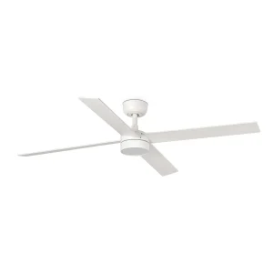 Ventilador Faro Rudder-4 L Blanco blanco o fresno Luz LED 132 cm