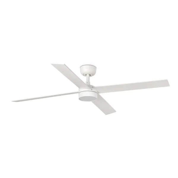 Ventilador Faro Rudder-4 L Blanco blanco o fresno Luz LED 132 cm