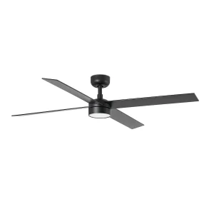 Ventilador Faro Rudder-4 L Negro negro o nogal Luz LED 132 cm