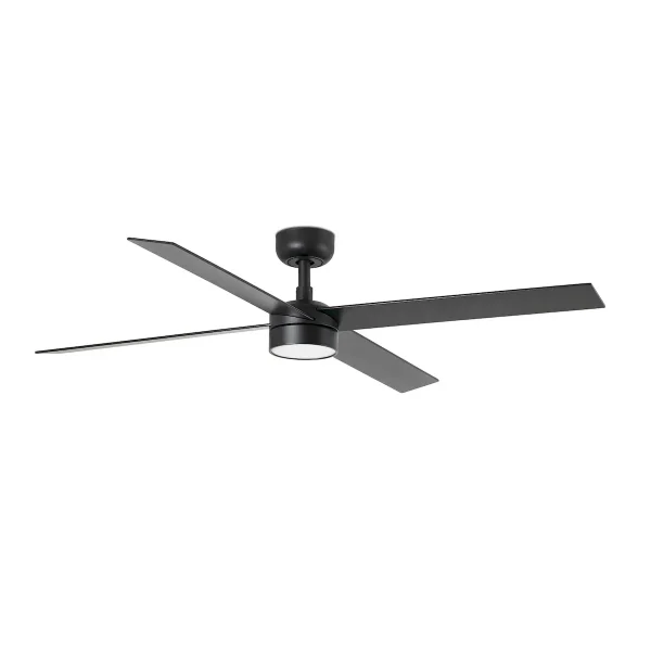 Ventilador Faro Rudder-4 L Negro negro o nogal Luz LED 132 cm