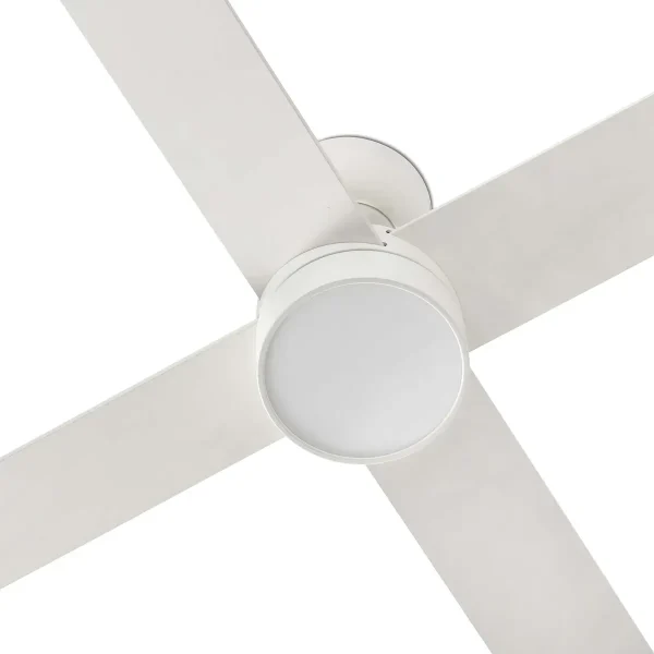 Ventilador Faro Rudder-4 L Blanco blanco o fresno Luz LED 132 cm