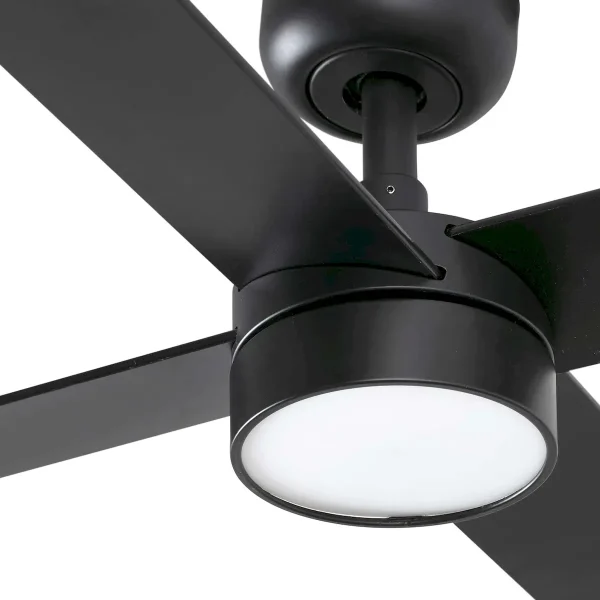 Ventilador Faro Rudder-4 L Negro negro o nogal Luz LED 132 cm