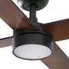 Ventilador Faro Rudder-4 L Negro negro o nogal Luz LED 132 cm