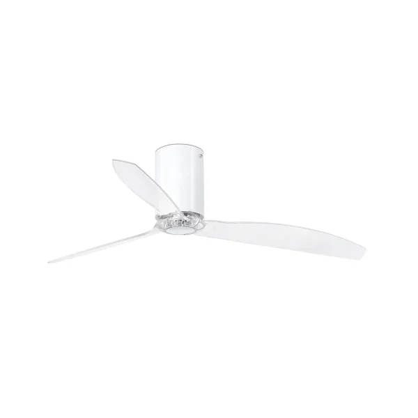 Ventilador Faro Tube L Blanco brillo Transparente Sin Luz 128 cm