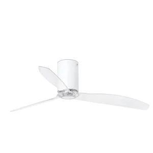 Ventilador Faro Tube L Blanco mate Transparente Sin Luz 128 cm