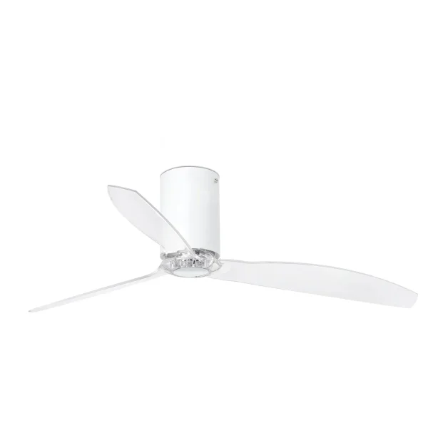 Ventilador Faro Tube L Blanco mate Transparente Sin Luz 128 cm