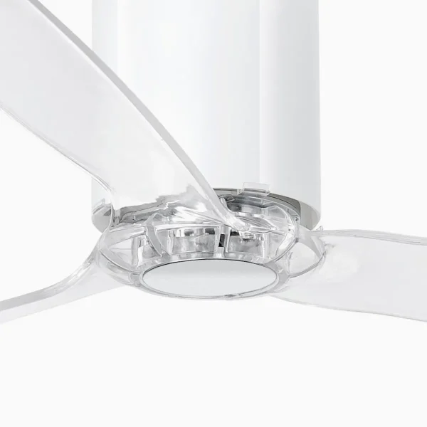 Ventilador Faro Tube L Blanco brillo Transparente Sin Luz 128 cm