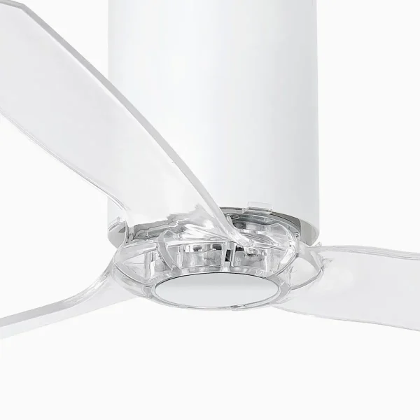 Ventilador Faro Tube L Blanco mate Transparente Sin Luz 128 cm