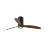 Ventilador de techo Faro Tube M Negro mate Nogal Luz LED 128 cm
