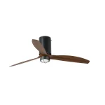 Ventilador de techo Faro Tube M Negro mate Nogal Luz LED 128 cm
