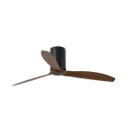 Ventilador de techo Faro Tube M Negro mate Nogal Sin Luz 128 cm