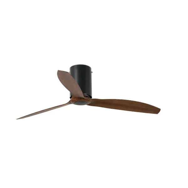 Ventilador de techo Faro Tube M Negro mate Nogal Sin Luz 128 cm