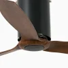 Ventilador de techo Faro Tube M Negro mate Nogal Sin Luz 128 cm