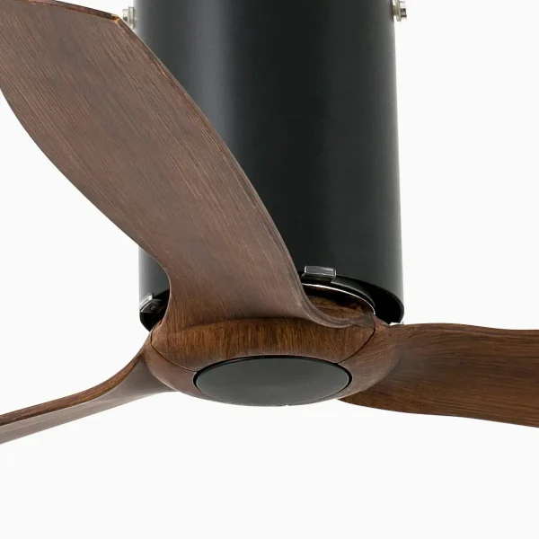 Ventilador de techo Faro Tube M Negro mate Nogal Sin Luz 128 cm