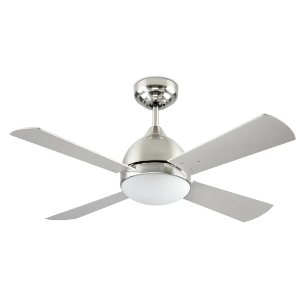 Ventilador Forlight Borneo níquel aspa blanco ó gris con luz 106,6 cm