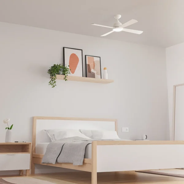 Ventilador Forlight Borneo blanco aspa blanco ó gris con luz 106,6 cm