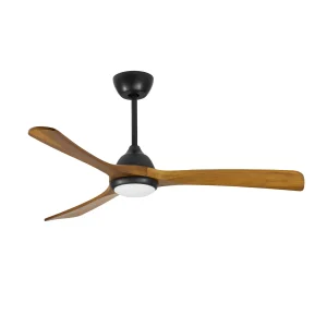 Ventilador de techo Forlight Bosc negro madera LED 122 cm