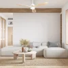 Ventilador de techo Forlight Calar L blanco pino LED 132 cm