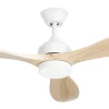 Ventilador de techo Forlight Calar L blanco pino LED 132 cm