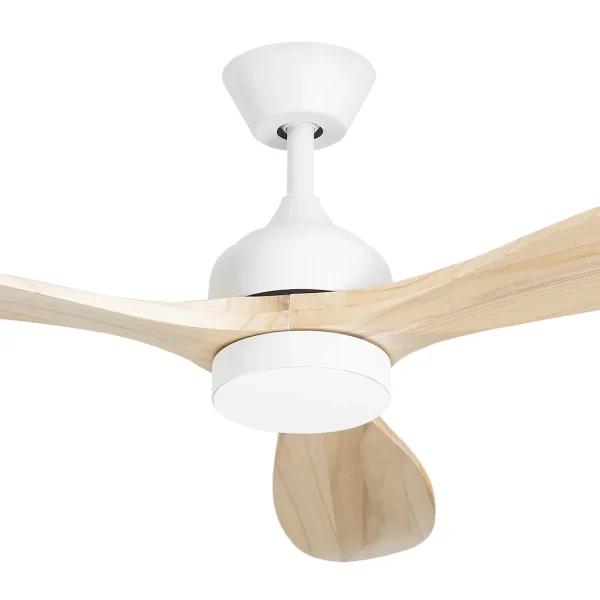 Ventilador de techo Forlight Calar L blanco pino LED 132 cm