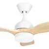 Ventilador de techo Forlight Calar S blanco pino LED 75 cm
