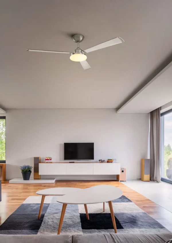 Ventilador de techo Forlight Calima níquel Plata luz LED 126 cm