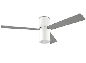 Ventilador Forlight Formentera níquel aspa blanco ó plata LED 132 cm