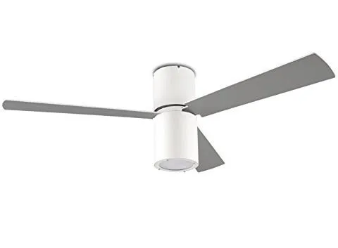 Ventilador Forlight Formentera níquel aspa blanco ó plata LED 132 cm