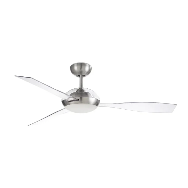 Ventilador Forlight Sirocco níquel transparente LED 132 cm