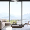 Ventilador Forlight Sirocco níquel transparente LED 132 cm