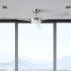 Ventilador Forlight Sirocco níquel transparente LED 132 cm