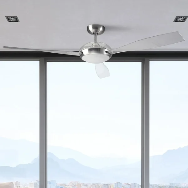 Ventilador Forlight Sirocco níquel transparente LED 132 cm
