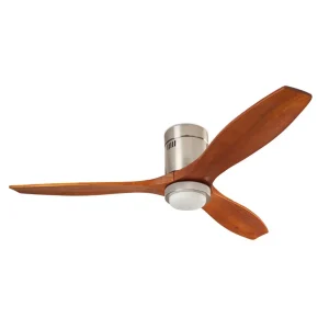 Ventilador de techo Forlight Stem níquel nogal sin luz 137 cm