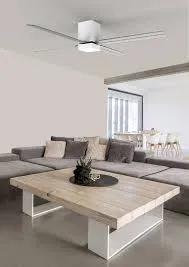 Ventilador de techo Forlight Zonda blanco transparente LED 145 cm