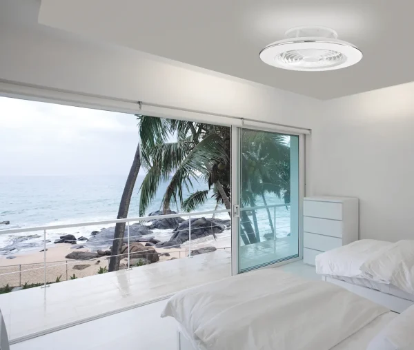 Ventilador de techo Mantra Alisio Blanco Transparentes Luz LED 63 cm