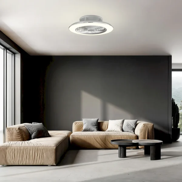 Ventilador Mantra Alisio XL Blanco Transparentes Luz LED 73,5 cm