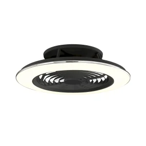 Ventilador Mantra Alisio XL Negro Transparentes Luz LED 73,5 cm