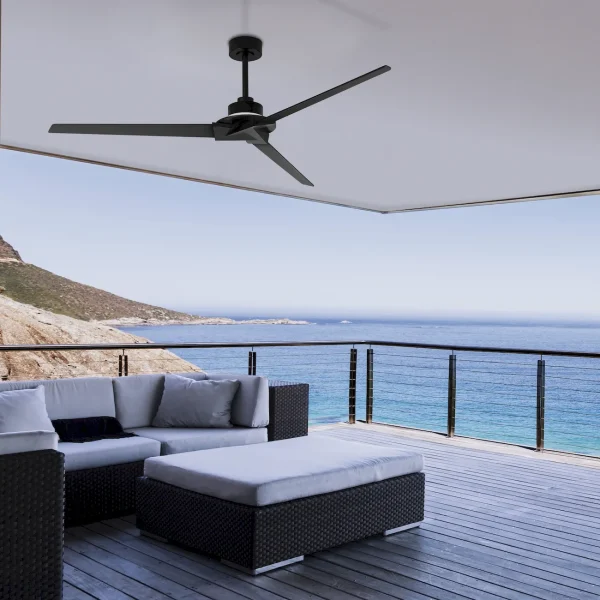 Ventilador de techo Mantra Brisa Negro Madera oscura Luz LED 177 cm