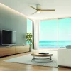 Ventilador Mantra Ceramica Blanco Madera clara Luz LED 122 cm