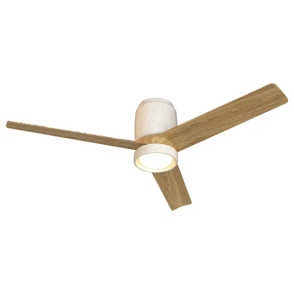 Ventilador Mantra Ceramica Blanco Madera clara Luz LED 122 cm