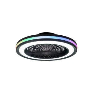 Ventilador de techo Mantra Gamer Negro Transparentes Luz LED 46,6 cm